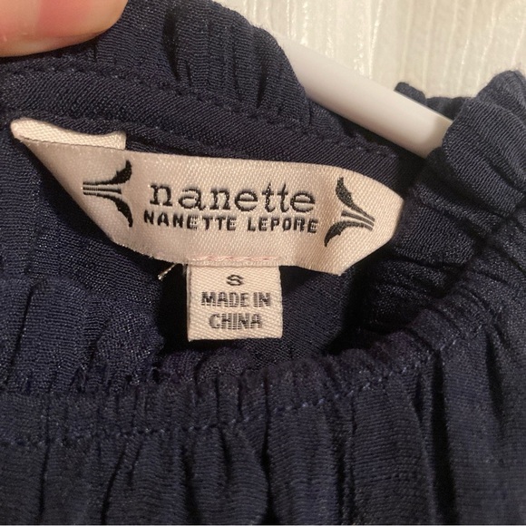 Nanette Lepore sheer navy blue halter top women’s size S - Picture 5 of 10
